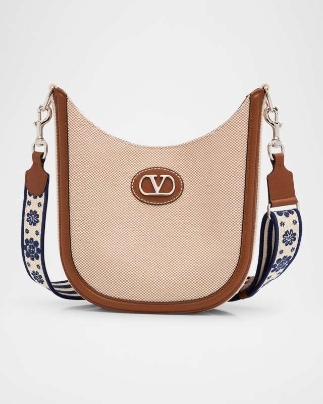 Antibes Medium Canvas Hobo Crossbody Bag